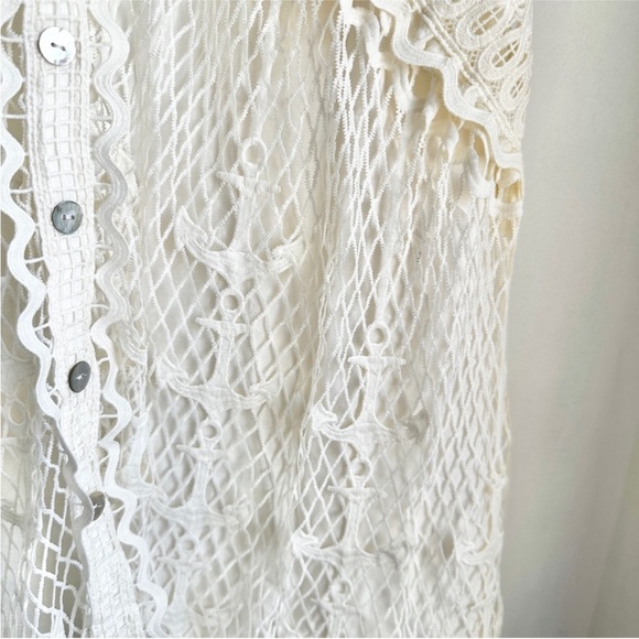 NWT FARM Rio Off White Nautical Guipere Crochet Midi Dress - Picture 10 of 13